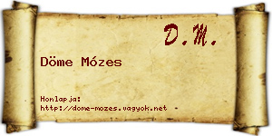 Döme Mózes névjegykártya